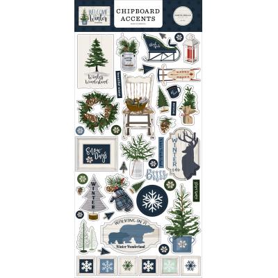 Carta Bella Welcome Winter Sticker - Chipboard Accents